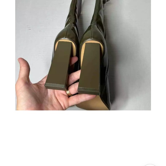 Aldo Olive Green Patent Boots NWOB size 9 - Picture 2 of 5